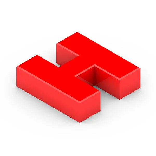 Isometric red letter h — Stock Photo, Image