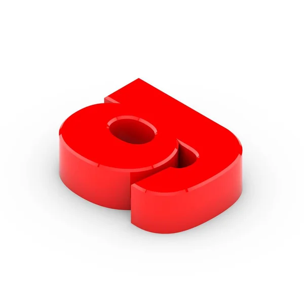 Isometrisk röd bokstav g — Stockfoto