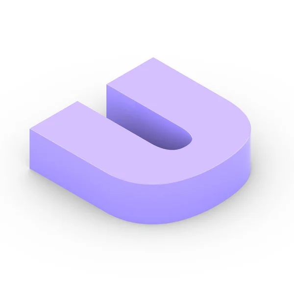 Isometric violet letter u — Stock Photo, Image