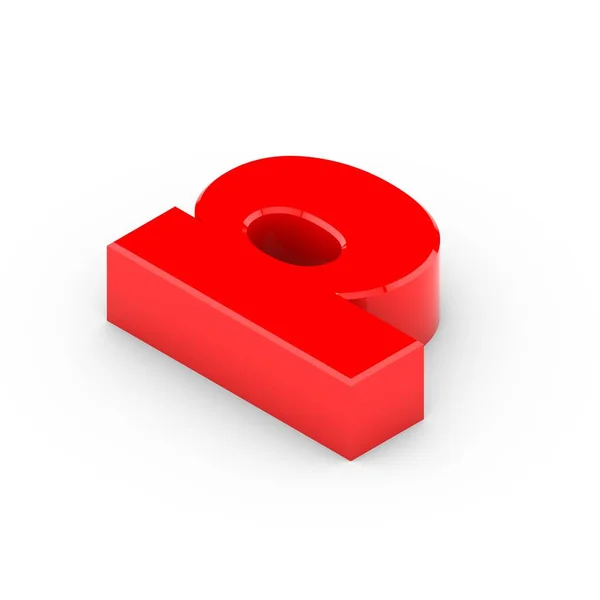 Isometrischer roter Buchstabe p — Stockfoto