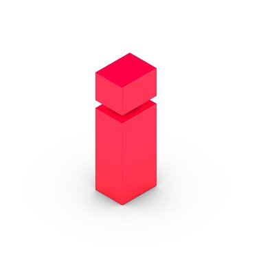 İzometrik pembe harf ı