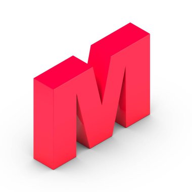 İzometrik pembe harf m