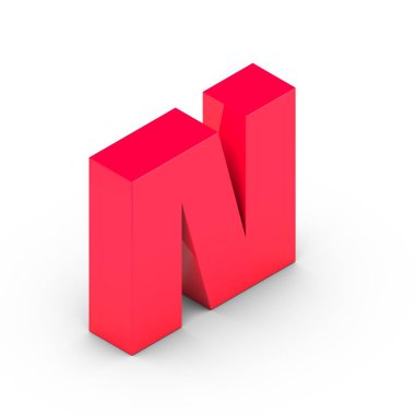 İzometrik pembe harf n