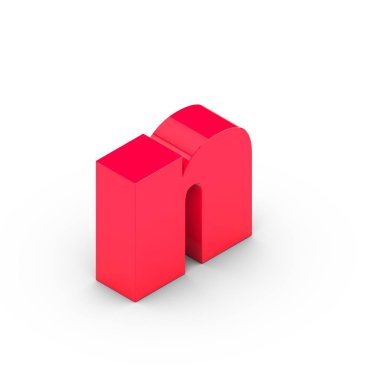 İzometrik pembe harf n