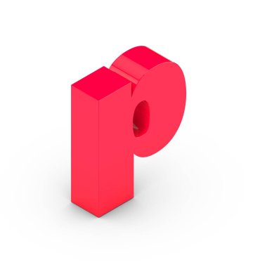 İzometrik pembe harf p