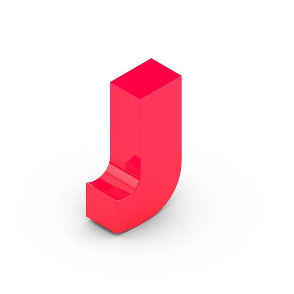 Isométrica letra rosa j — Fotografia de Stock
