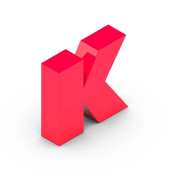 Isométrica letra rosa k — Fotografia de Stock