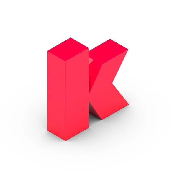 Изометрическая розовая буква k — стоковое фото