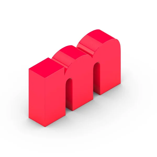 Isometrisk rosa brev m — Stockfoto