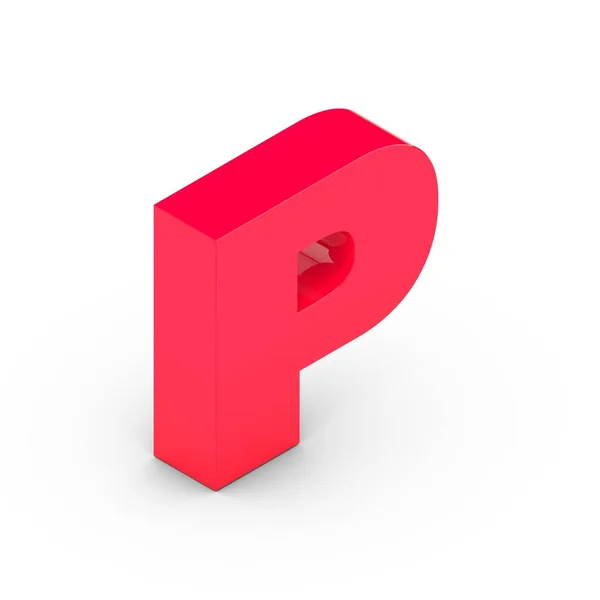 Isometric pink letter p — Stock Photo, Image