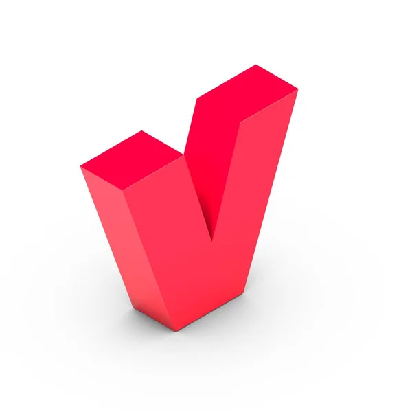 Isometrische roze letter V — Stockfoto