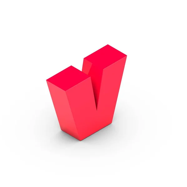Isometric pink letter v — Stock Photo, Image