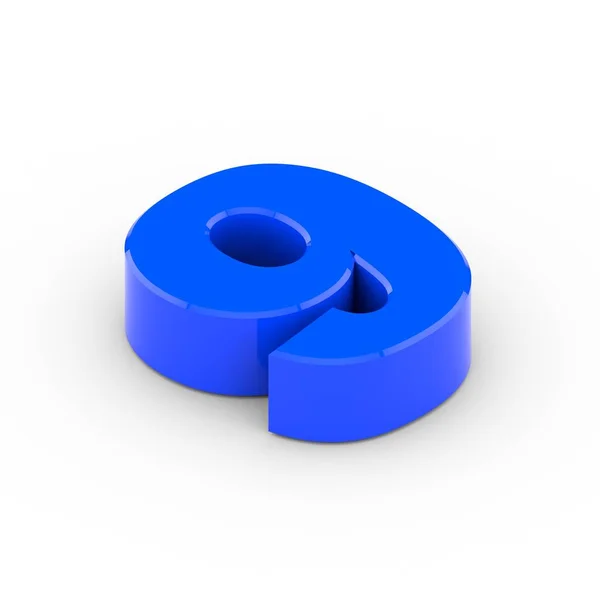 Azul isométrico número 9 —  Fotos de Stock