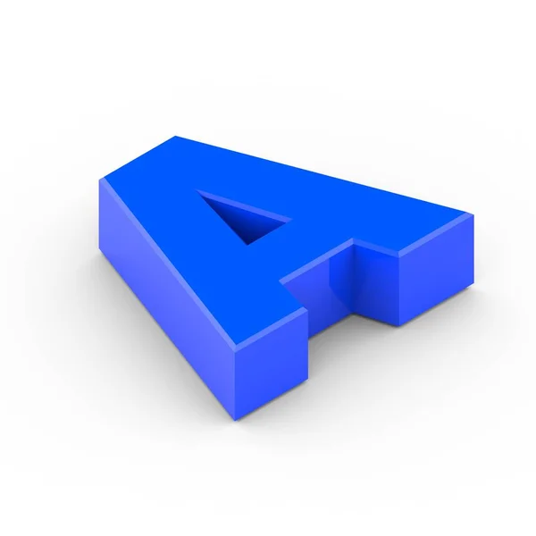 Isometrisk blå bokstav A — Stockfoto