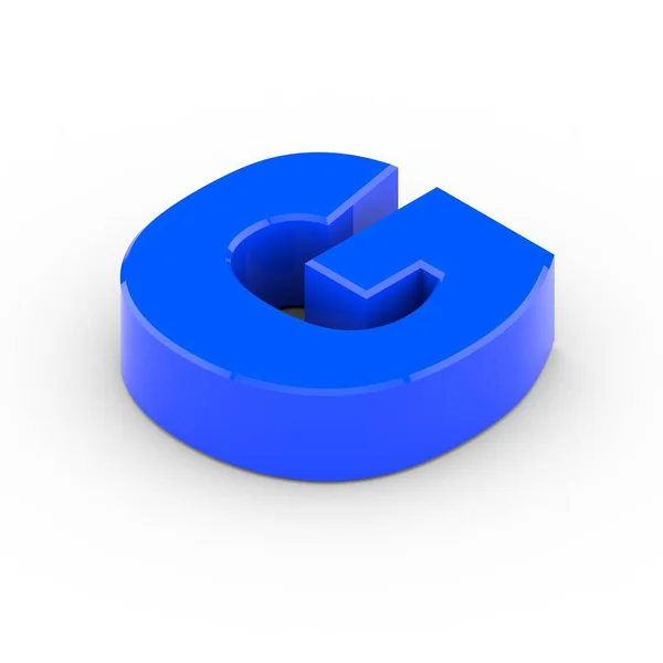 Isometrisk blå bokstaven G — Stockfoto