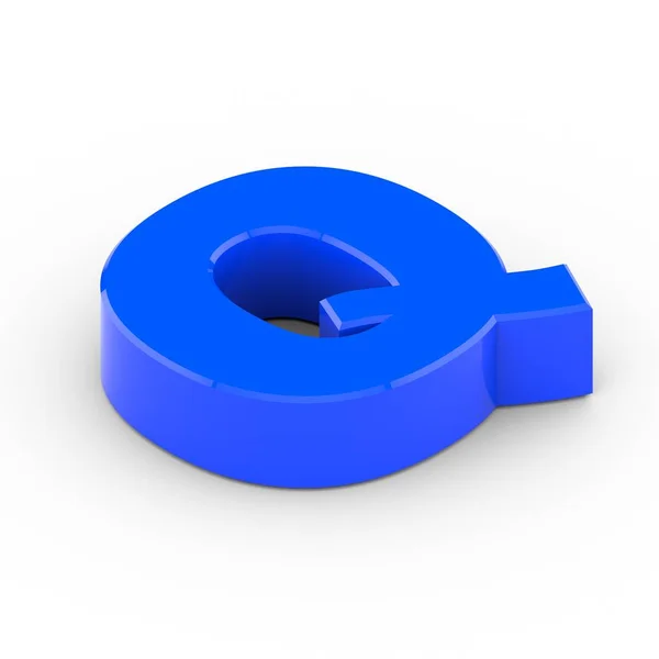 Izometrické modré písmeno Q — Stock fotografie