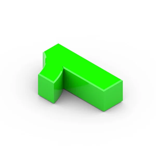 Изометрический зелёный номер 1 — стоковое фото