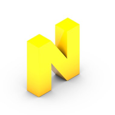 izometrik sarı harf N