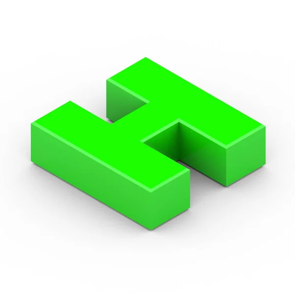 Isometrisk grön bokstaven H — Stockfoto