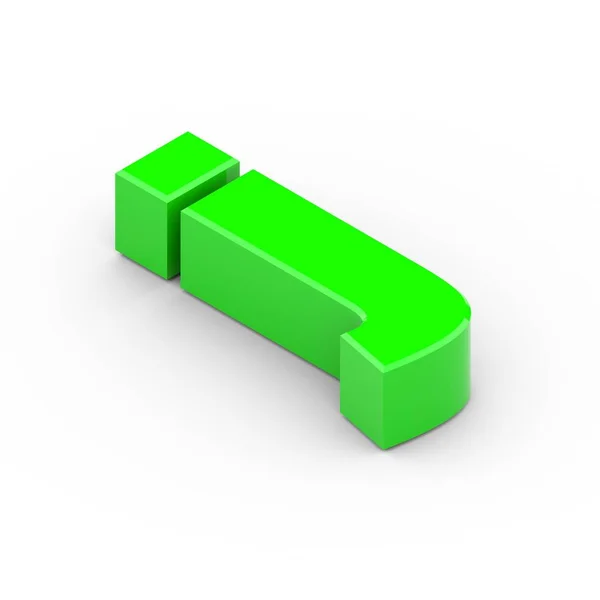 Изометрическая зелёная буква J — стоковое фото