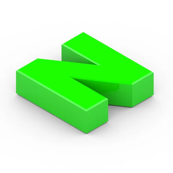 Isometric green letter N — Stock Photo, Image