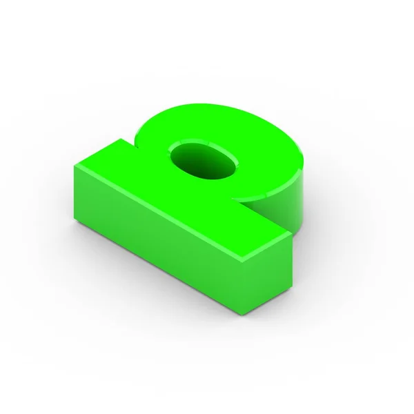 Isometric green letter P — Stock Photo, Image