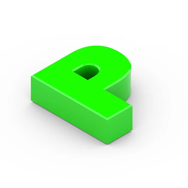 Letra verde isométrica P —  Fotos de Stock