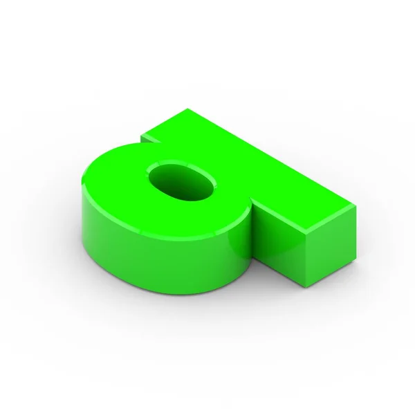 Isometric green letter Q — Stock Photo, Image