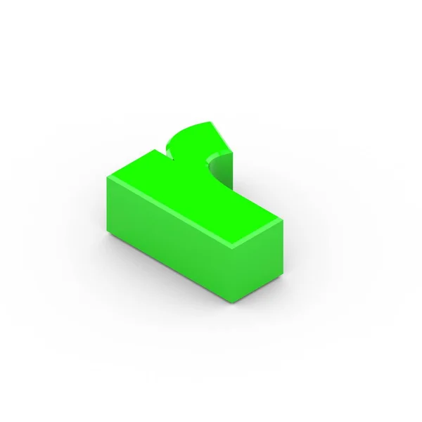 Изометрическая зелёная буква R — стоковое фото