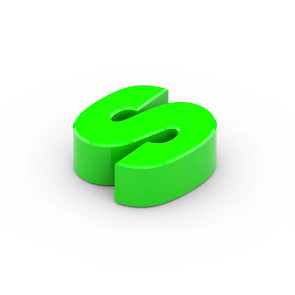 Isometrisk grön bokstaven S — Stockfoto