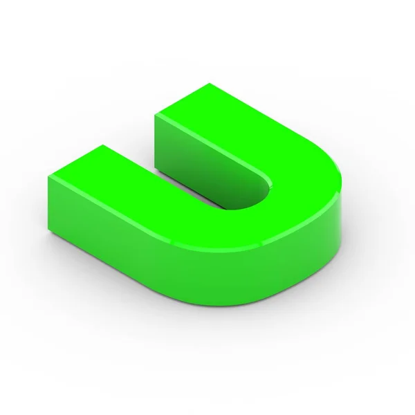 Isometric green letter U — Stock Photo, Image