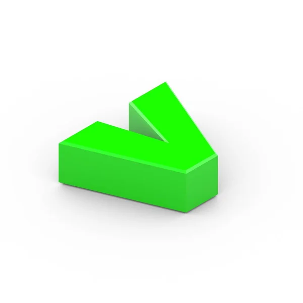 Isometrisk grön bokstaven V — Stockfoto