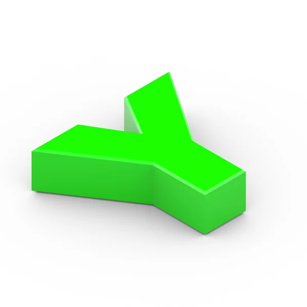 Isometrisk grön bokstaven Y — Stockfoto