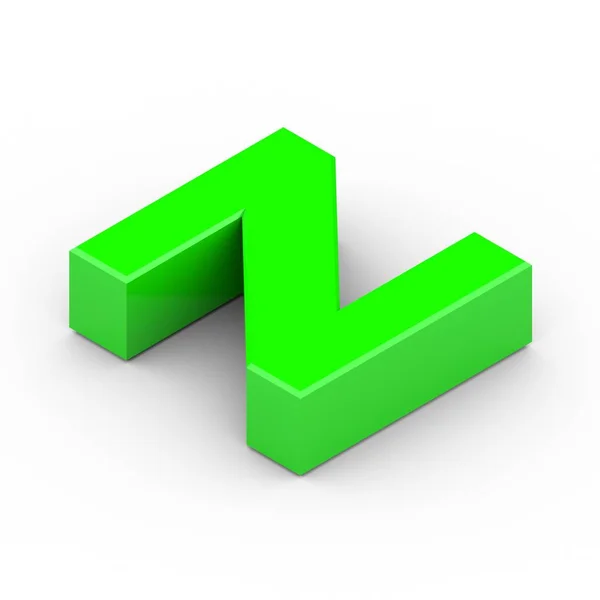 Izometryczne zielone litery Z — Zdjęcie stockowe