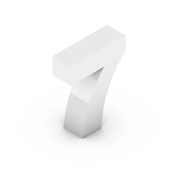Número branco isométrico 7 — Fotografia de Stock