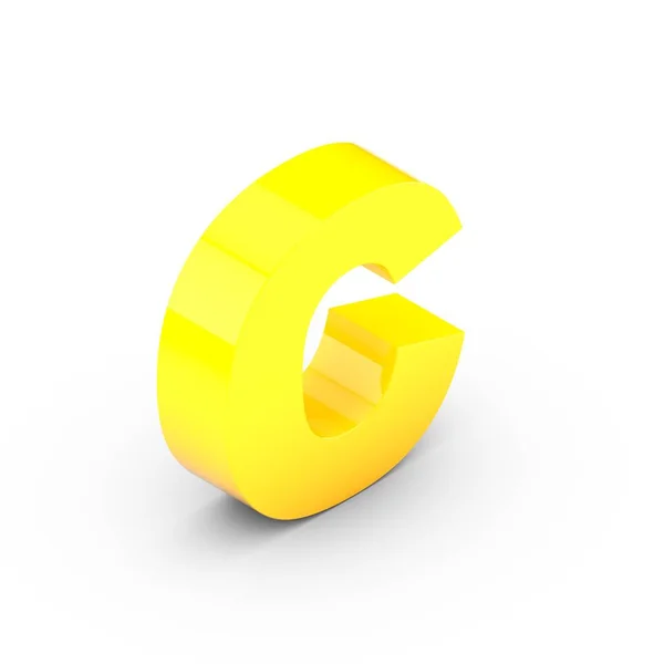 Isometric yellow letter C — Stock Photo, Image