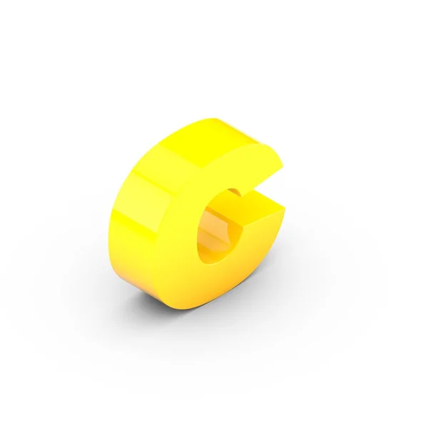 Isometric yellow letter C — Stock Photo, Image