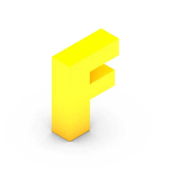 Isometric yellow letter F — Stock Photo, Image