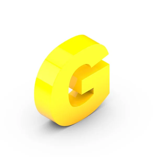 Isometric yellow letter G — Stock Photo, Image