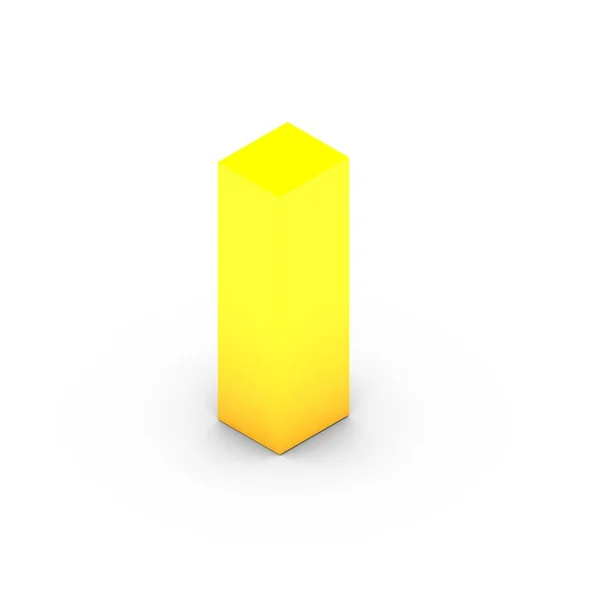 Izometrické žlutá písmeno I — Stock fotografie
