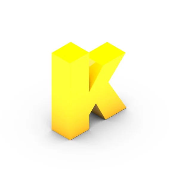 Izometryczne żółtą literę K — Zdjęcie stockowe