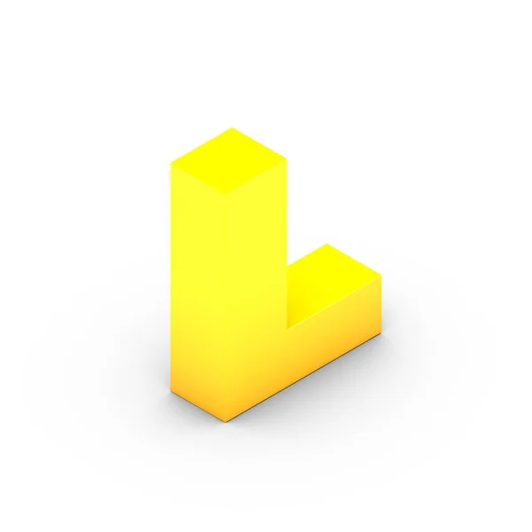 Isometric yellow letter L — Stock Photo, Image