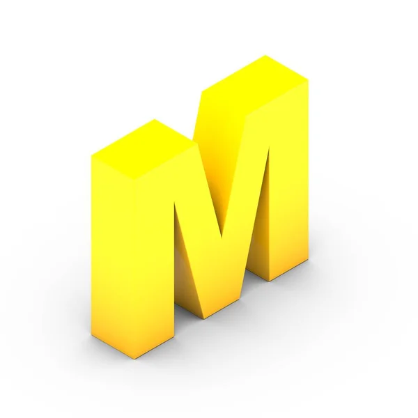Isometrische gele letter M — Stockfoto