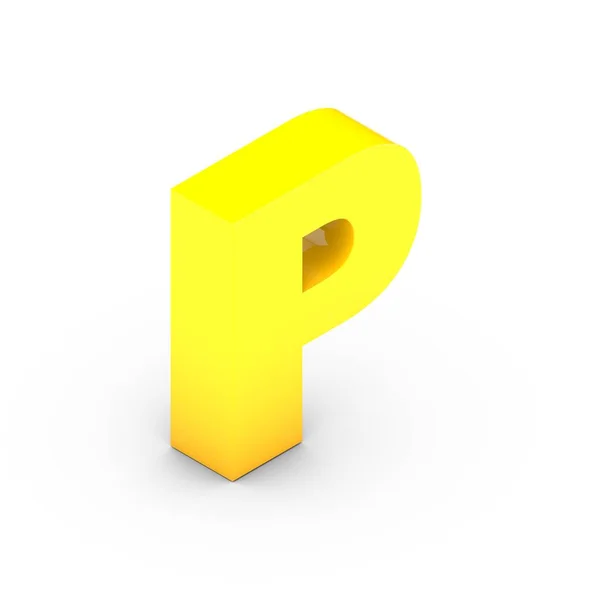 Isometric yellow letter P — Stock Photo, Image