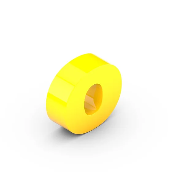 Isometrisk gul bokstaven O — Stockfoto