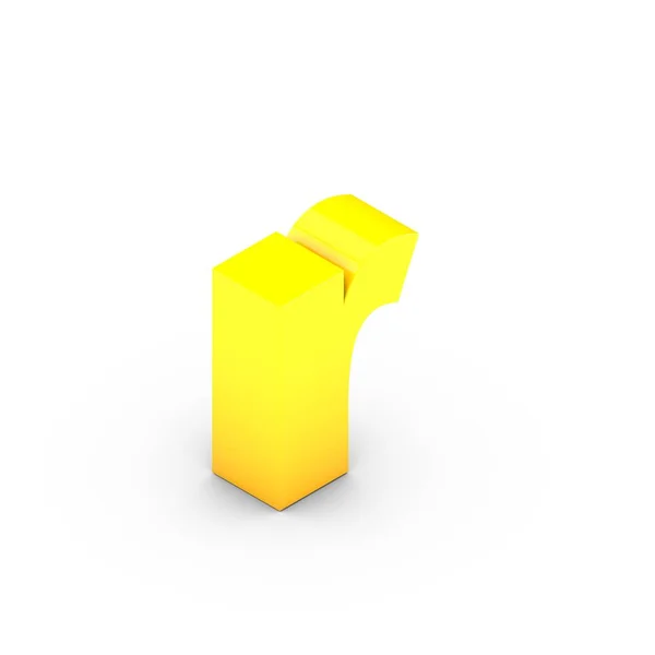 Isometrischer gelber Buchstabe r — Stockfoto