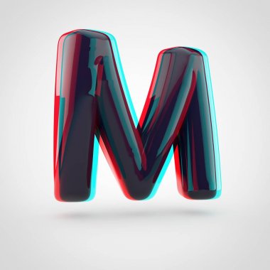 izometrik siyah harf M