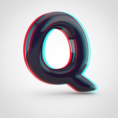 izometrik siyah harf Q