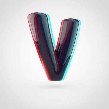 izometrik siyah harf V