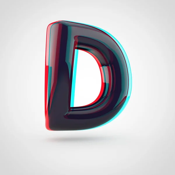 Isometric black letter D — Stock Photo, Image